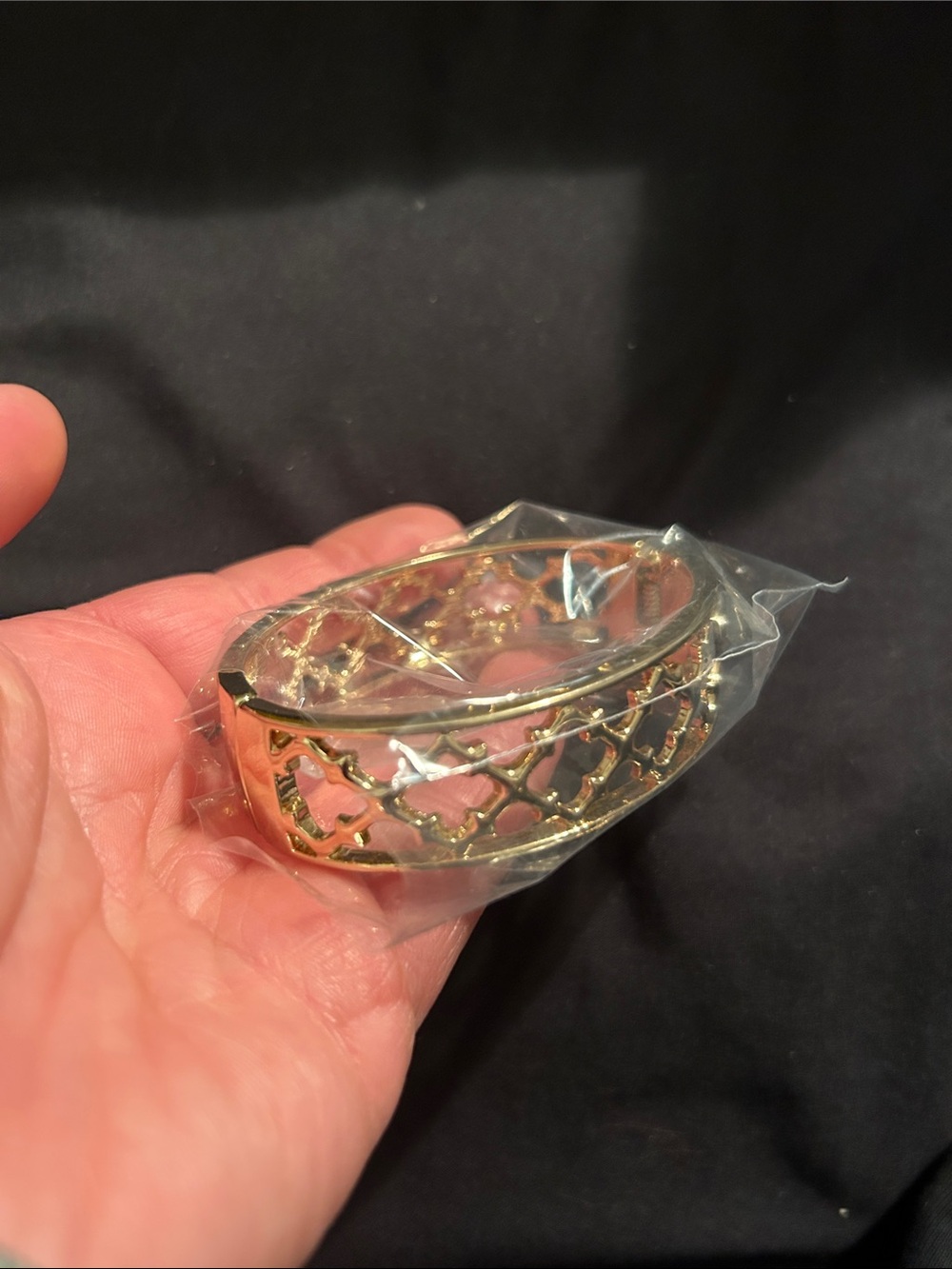 Gold Filigree Bangle Bracelet